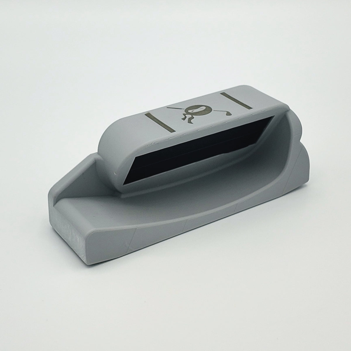 Rear view of the Light Gray putter attachment showing the recessed magnets.